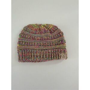 CC Kids Ponytail Messy Bun BeanieTail Soft Knit Stretch Beanie Hat Multi…